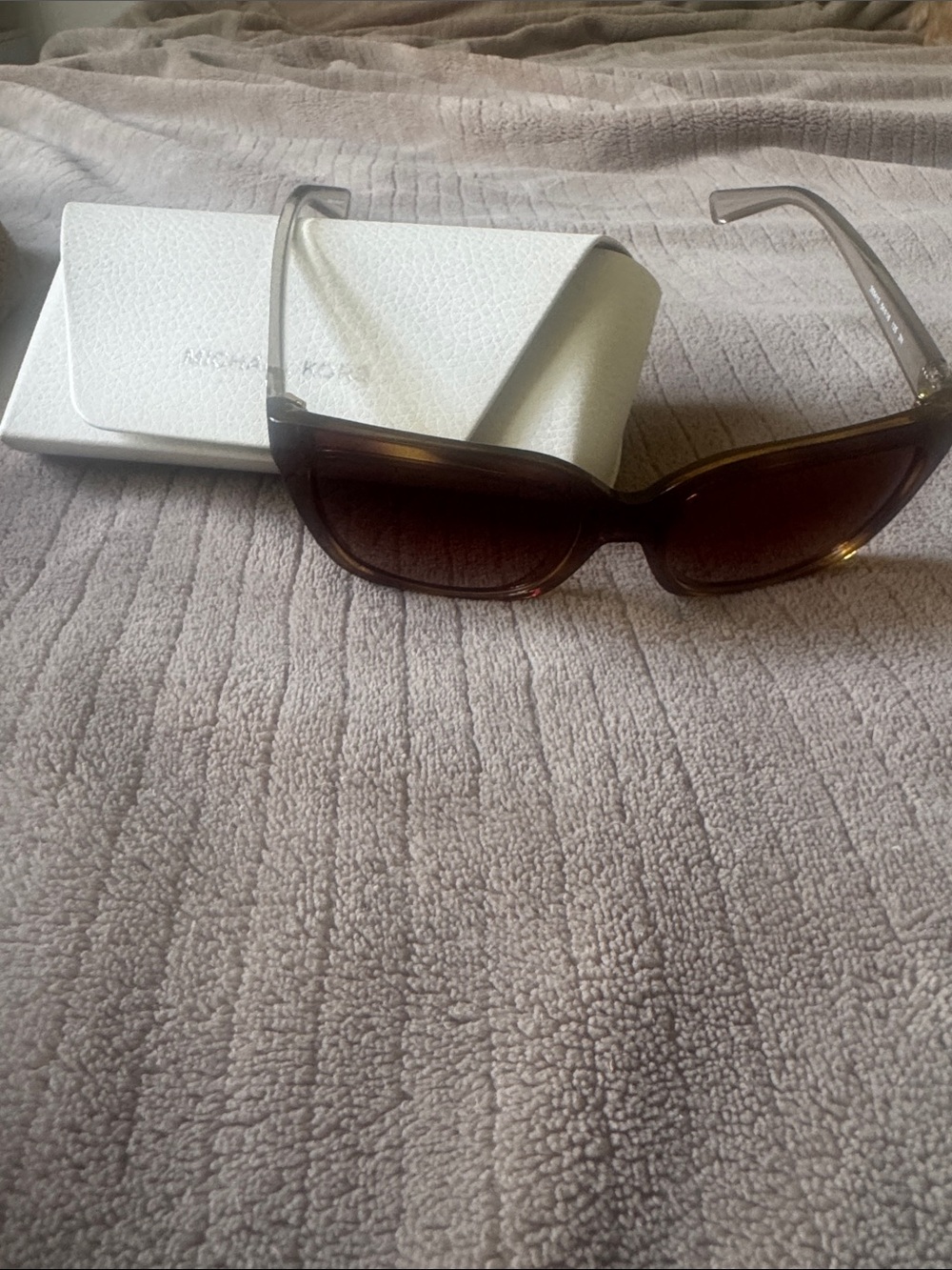 Michael Kors Brown Gradient Women's Sunglasses with Transparent Arms